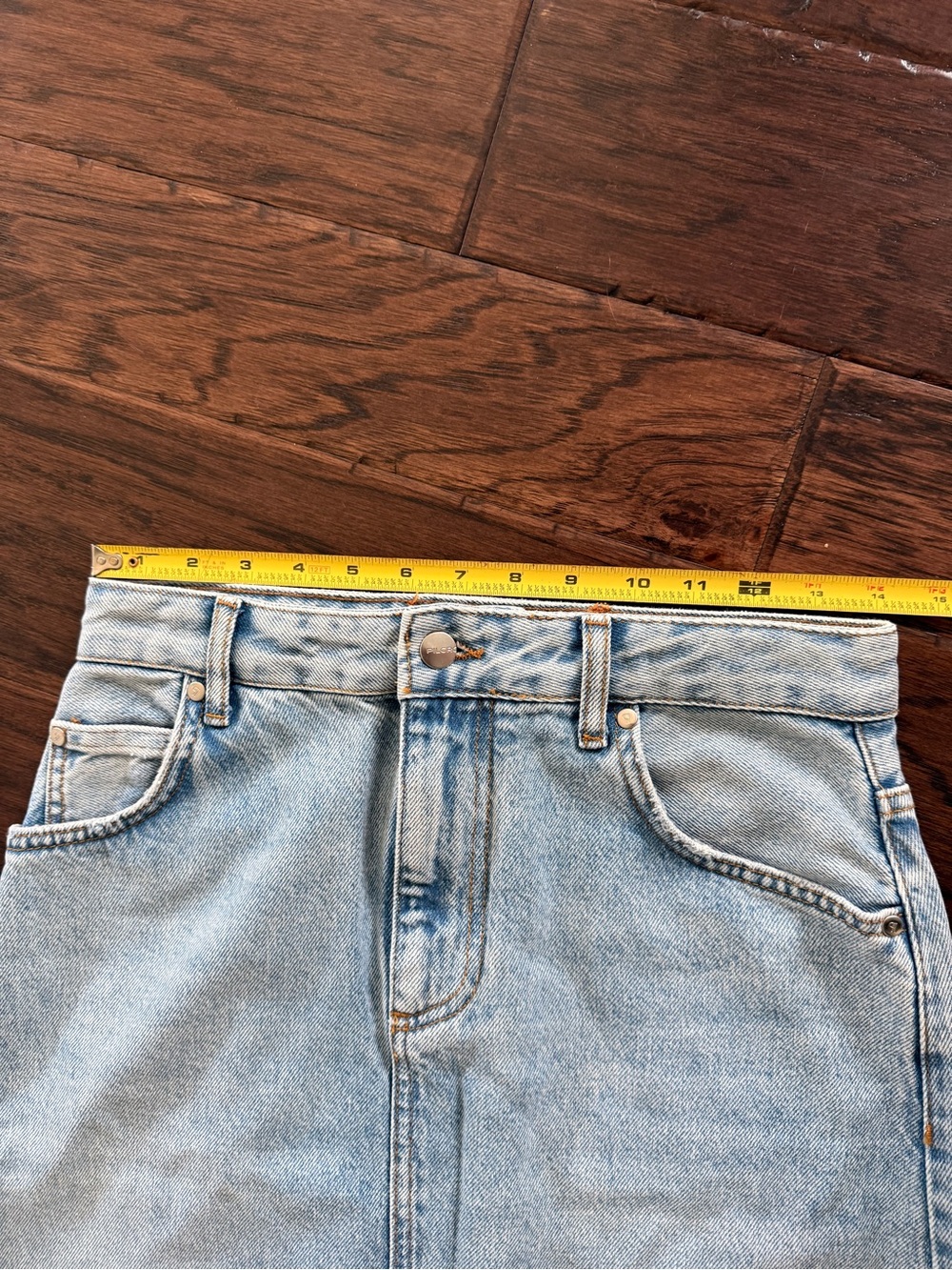 Pilcro from Anthropologie, Madi front-slit denim skirt, Endless summer wash, 4 - Picture 16 of 16